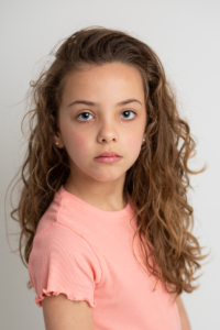 Child headshot session with little girl in Woking for Spotlight